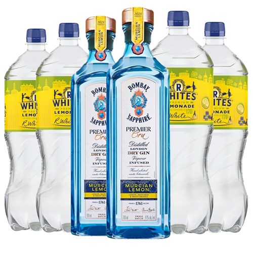 Case of 6 with Bombay Sapphire Premier Cru Gin 70cl and R. White’s Lemonade | Spirit & Mixer Set